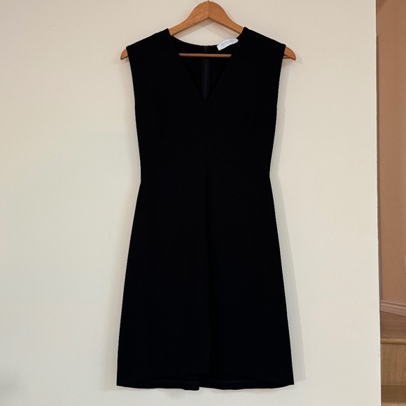 Everlane Sleeveless V-Neck Fittec Dress Black 2 EUC LBD - Picture 2 of 12